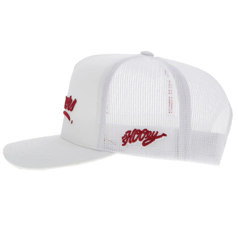 "University of Oklahoma" Hat White w/Red - Image 3
