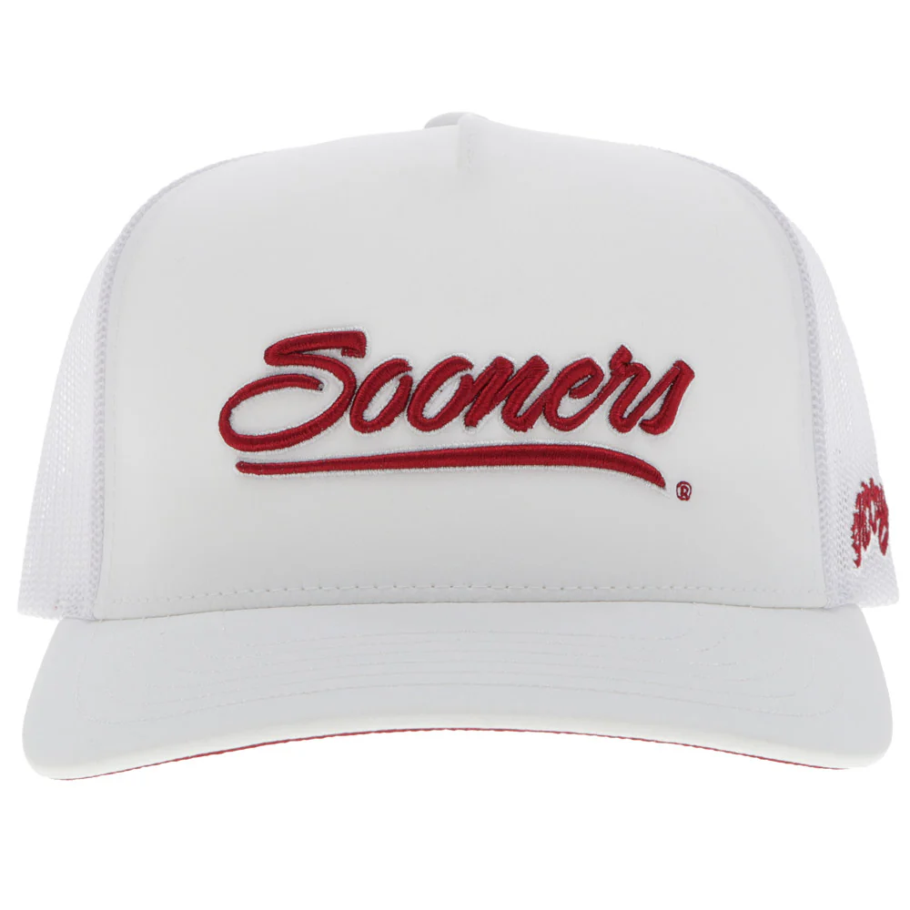 "University of Oklahoma" Hat White w/Red - Image 4