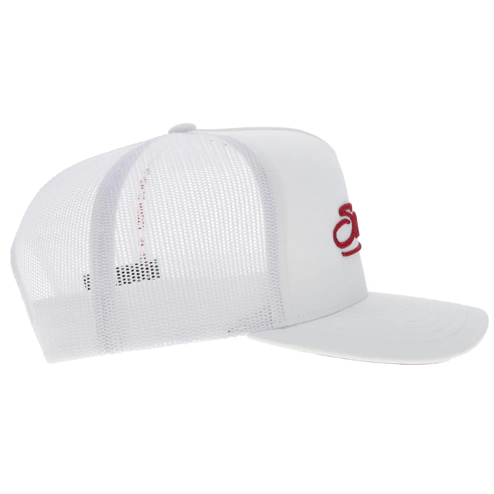 "University of Oklahoma" Hat White w/Red - Image 5