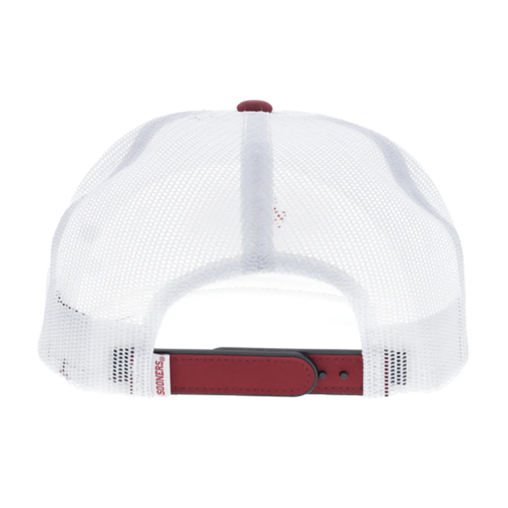 "University of Oklahoma" Hat White w/Red Bill - Image 2