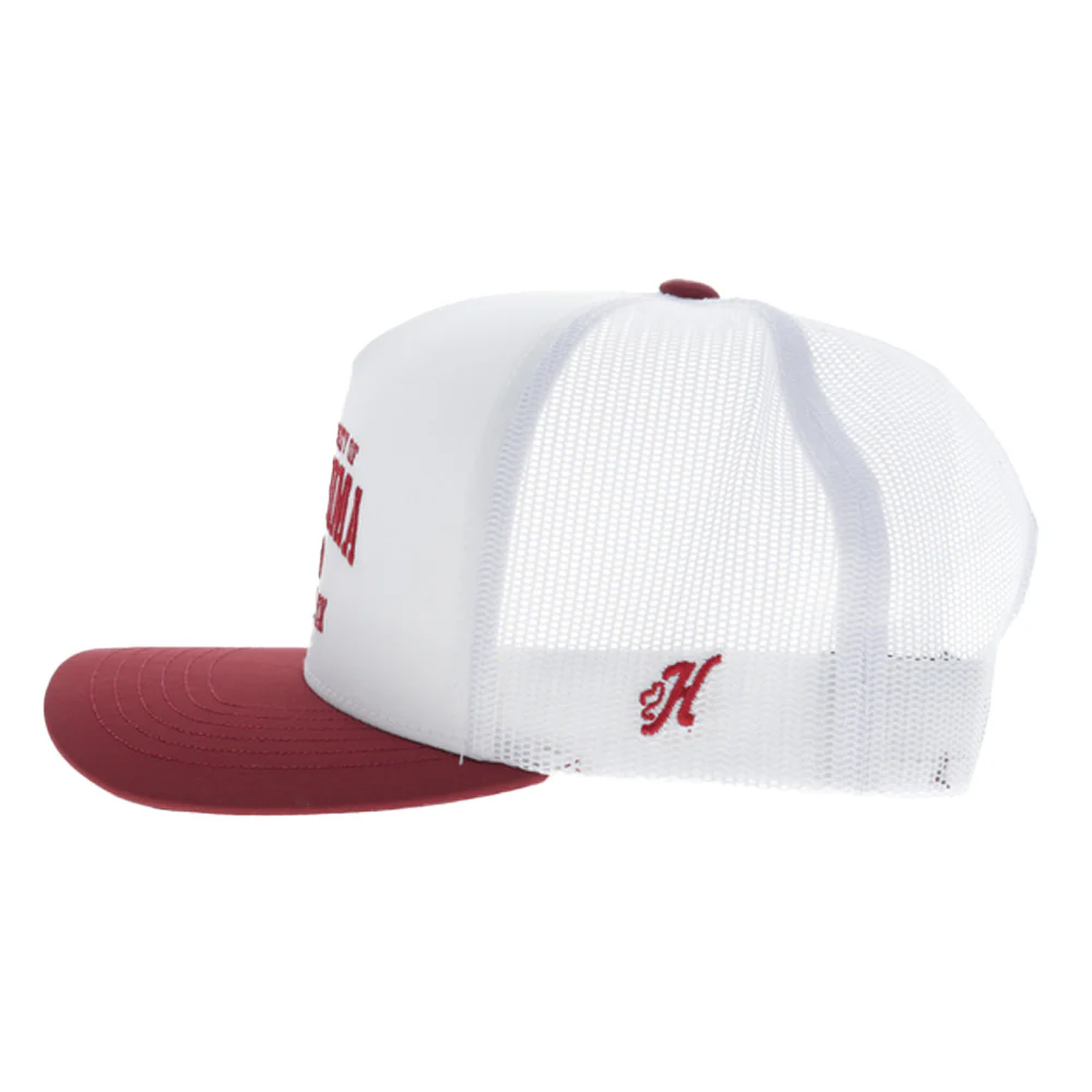 "University of Oklahoma" Hat White w/Red Bill - Image 3
