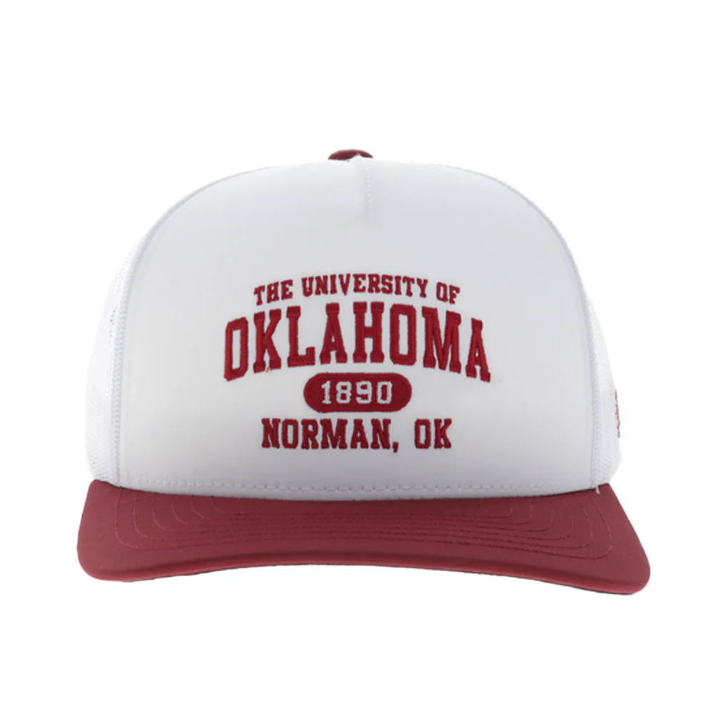 "University of Oklahoma" Hat White w/Red Bill - Image 4