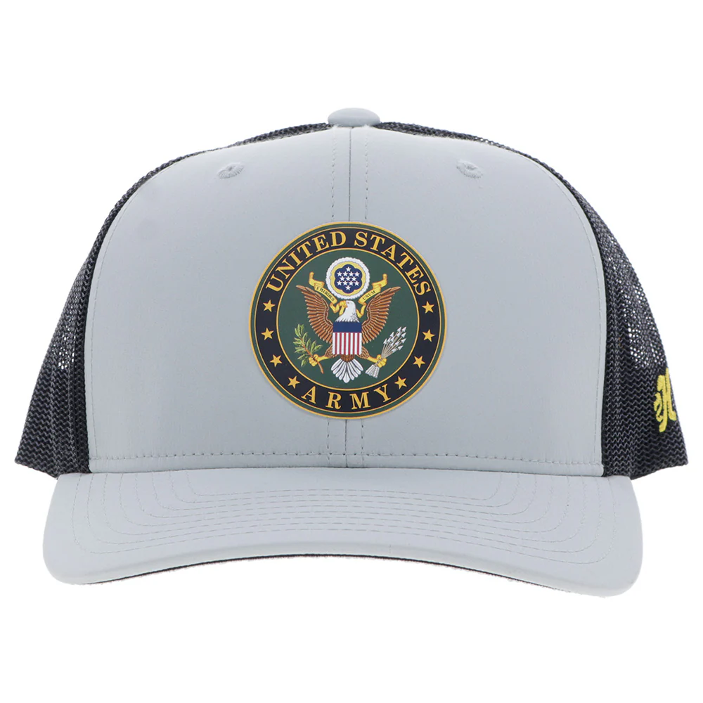 US Army Hat Grey/Black w/Round Patch - Image 4