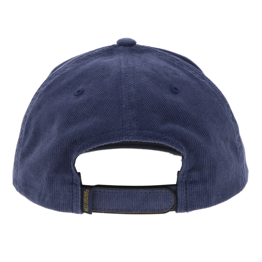 West Virginia University Hat Navy Corduroy w/ Yellow WV Logo - Image 2