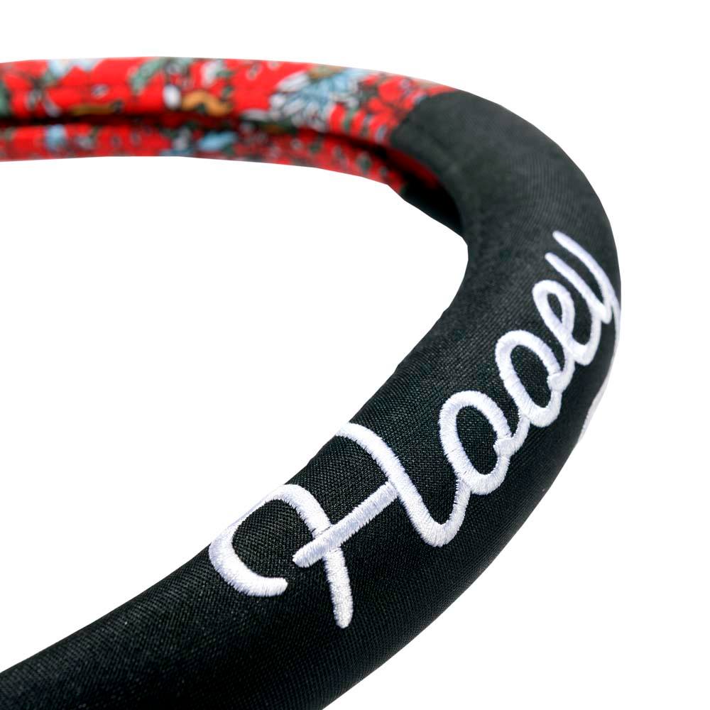 Western Floral Red Hooey Steering Wheel Cover - Image 4