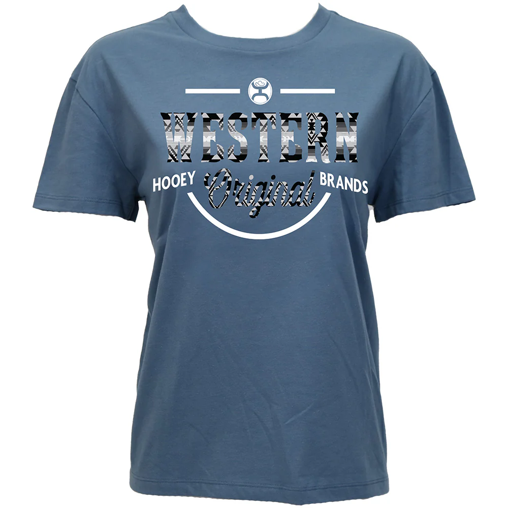 "Western OG" Denim Blue w/Black & White Logo T-shirt