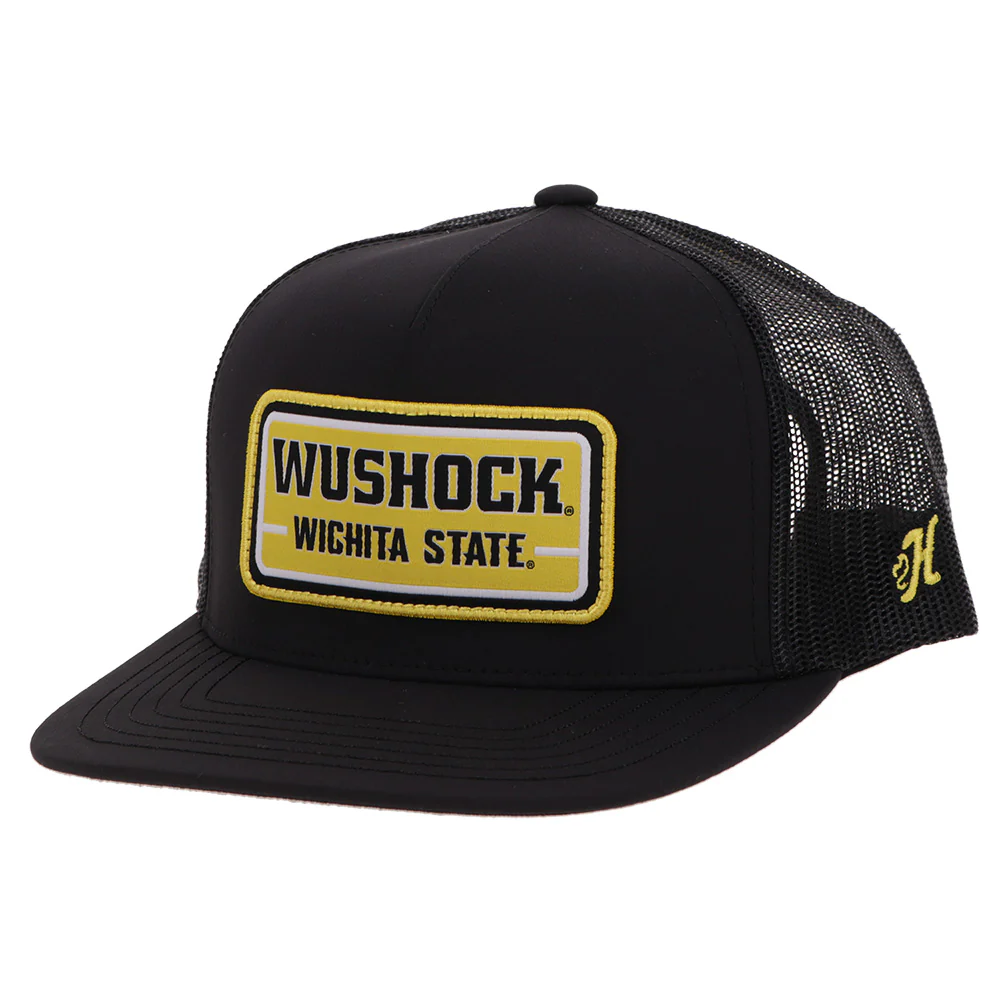 "Wichita State University" Hat Black w/Black & Yellow Patch