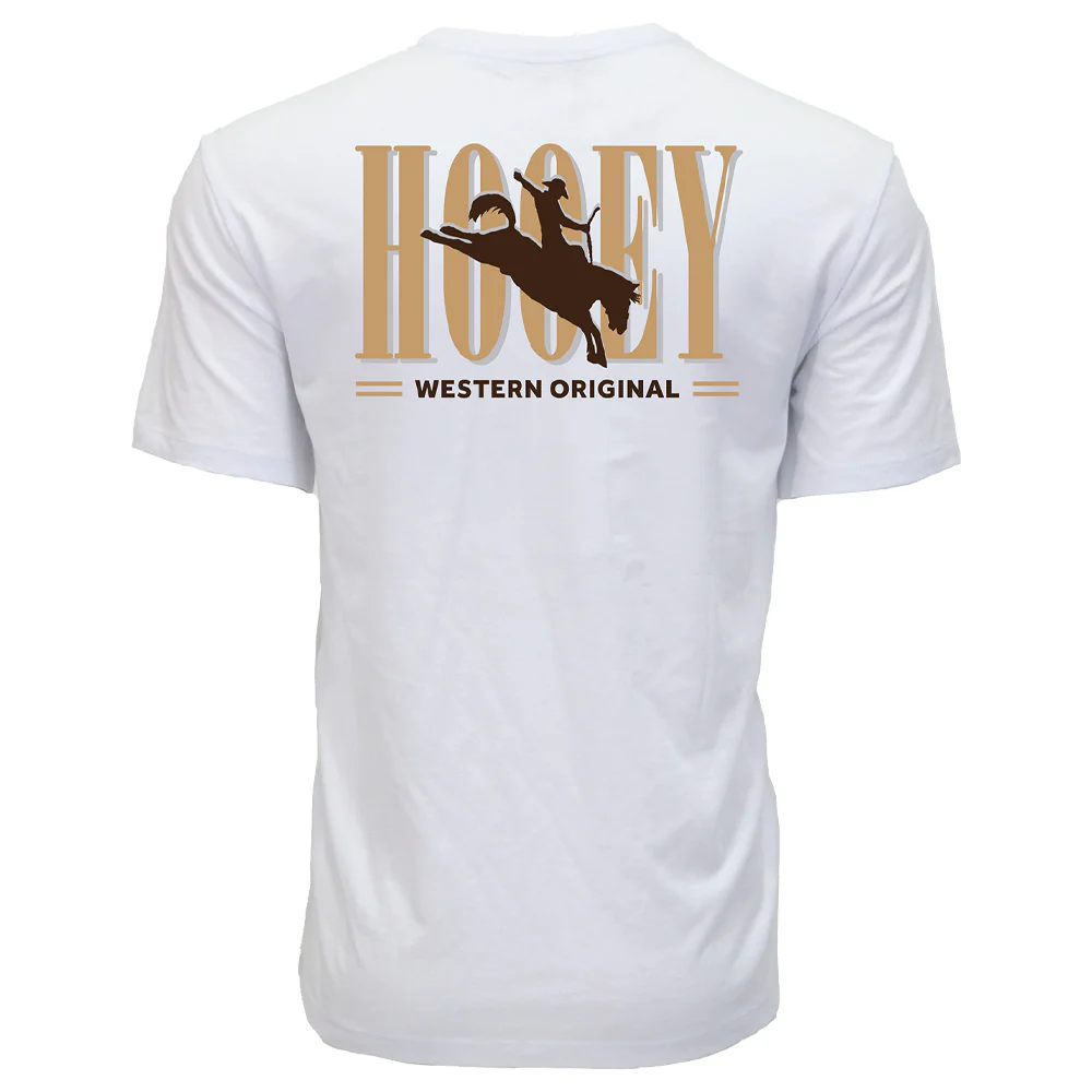 "Wild Ride" T-shirt White w/Tan & Black Hooey Logo