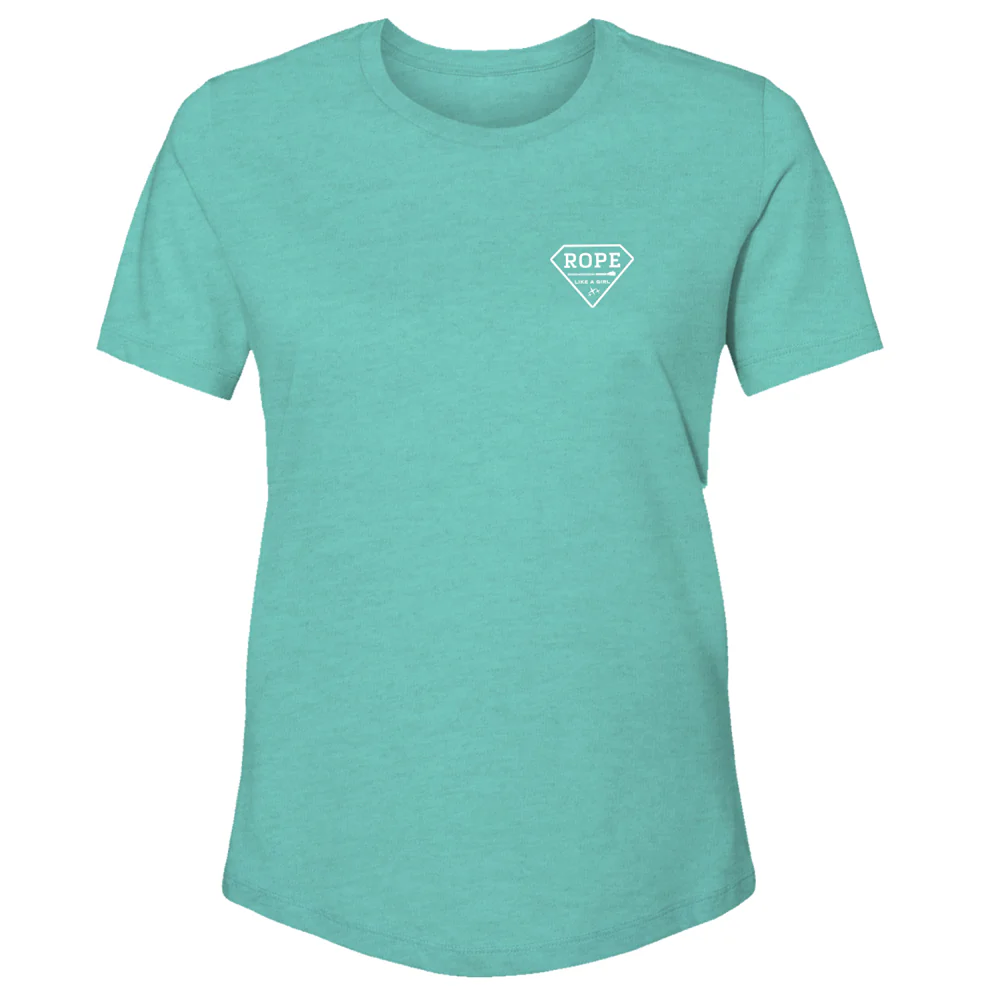Youth "Bodega" Turquoise Heather w/Teal & Peach T-shirt - Image 2