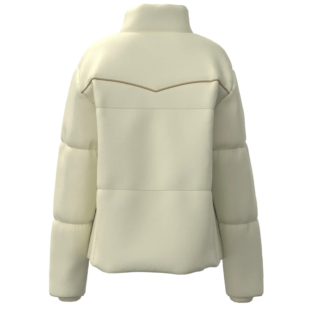 "Bramble Puffer" Jacket Cream w/ Saddle Blanket Pattern - Image 2