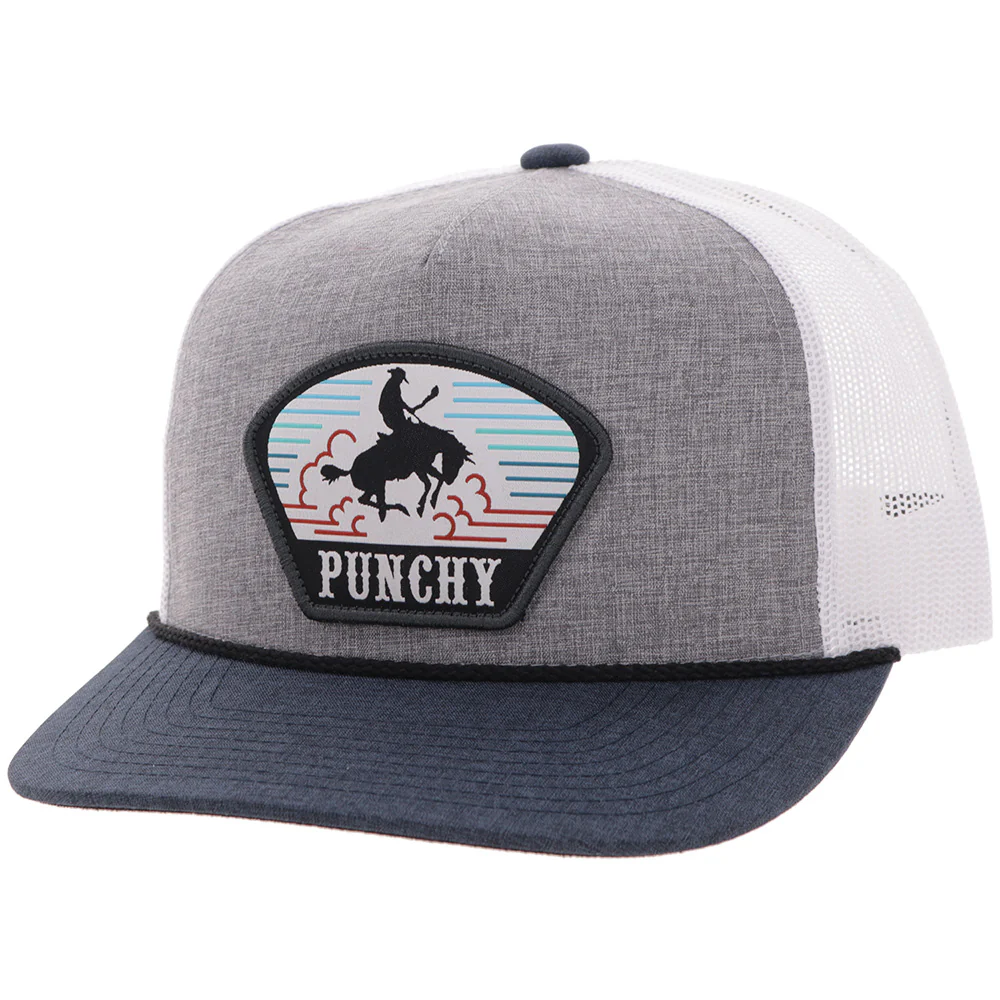 "Cavvy" Punchy Hat Grey/White