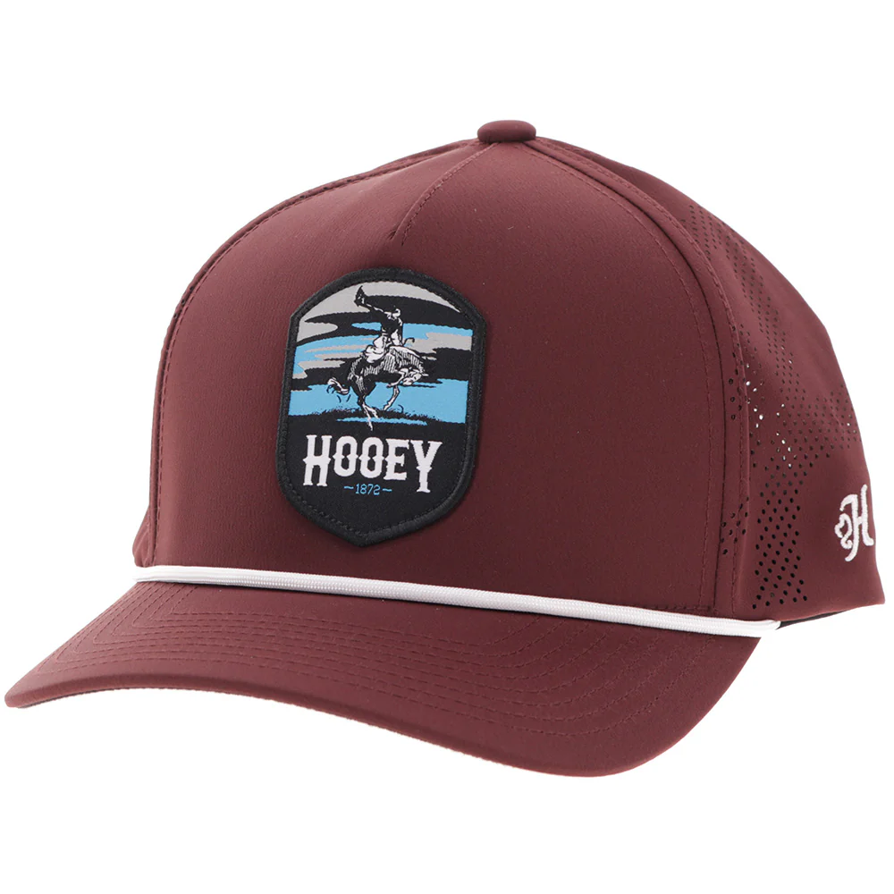 YOUTH "Cheyenne" Hooey Hat Maroon w/Blue/Grey/Black Patch