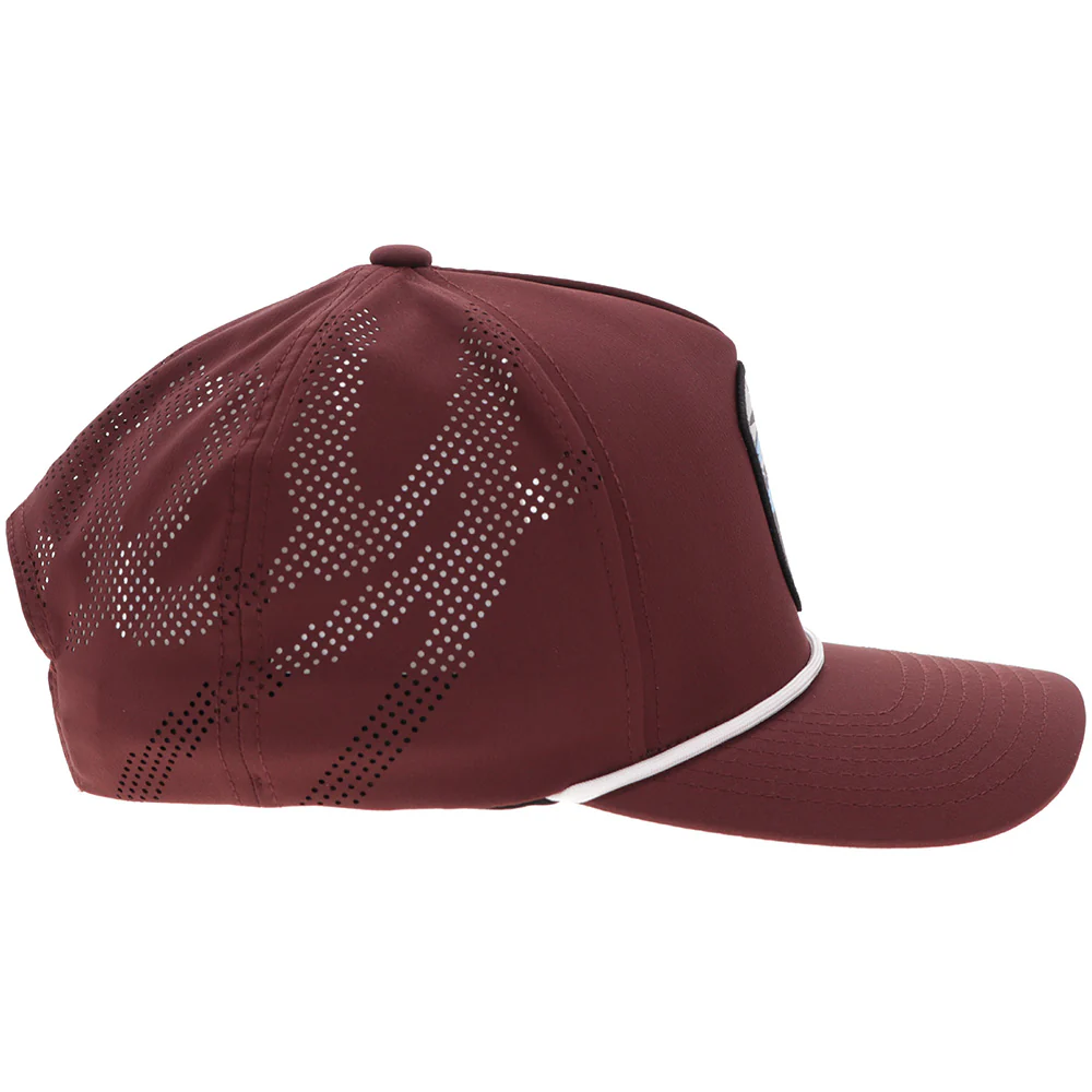 YOUTH "Cheyenne" Hooey Hat Maroon w/Blue/Grey/Black Patch - Image 3