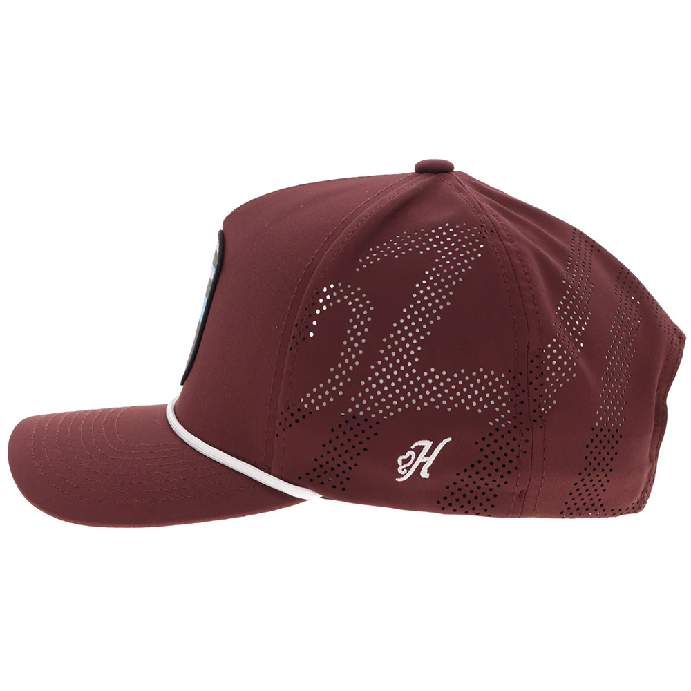 YOUTH "Cheyenne" Hooey Hat Maroon w/Blue/Grey/Black Patch - Image 5
