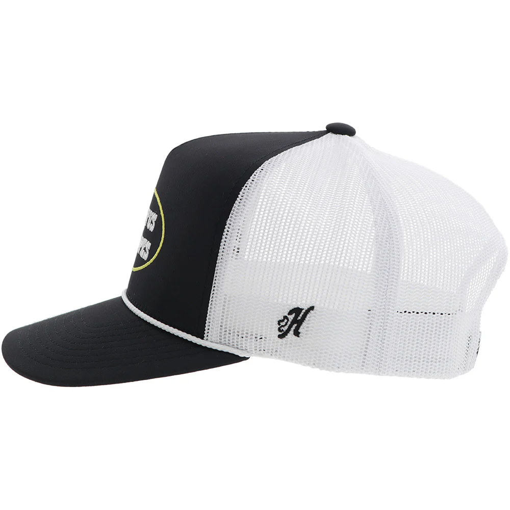 "CR106" Cactus Ropes Hat Black/White w/Stitching - Image 3