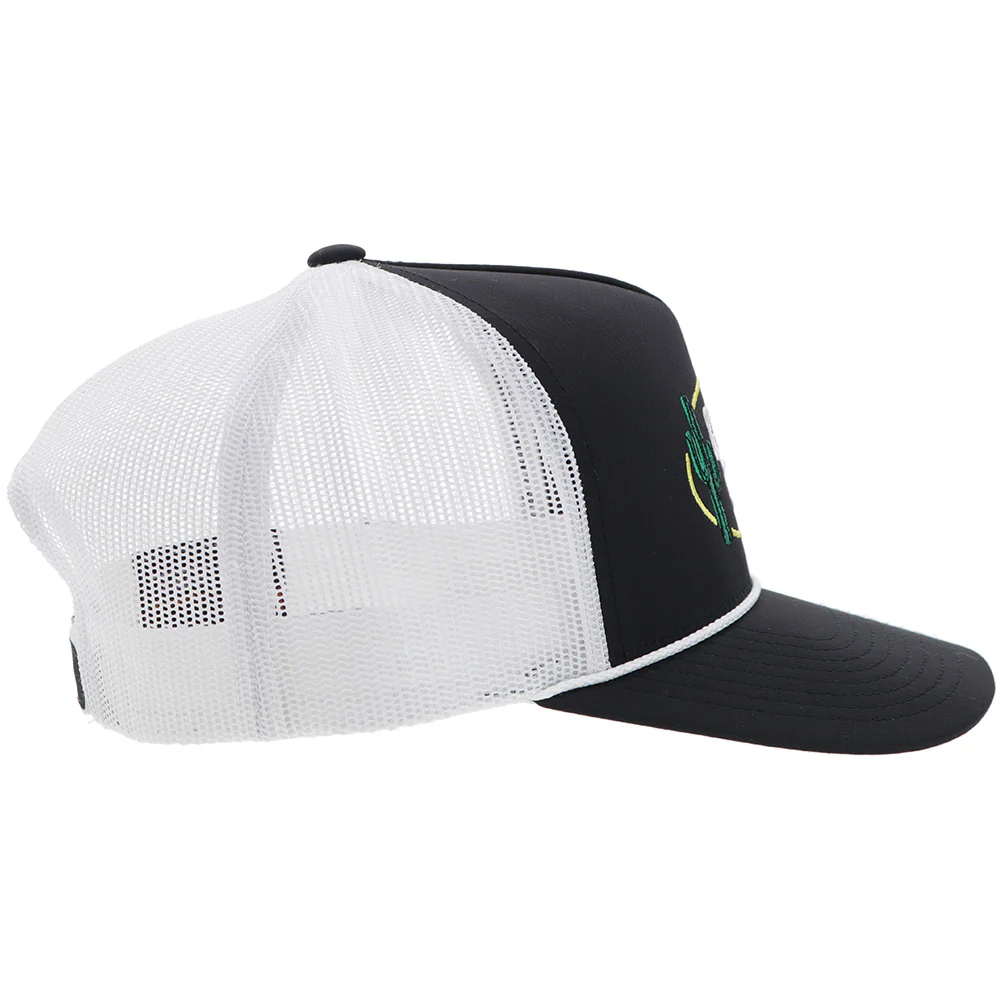 "CR106" Cactus Ropes Hat Black/White w/Stitching - Image 5