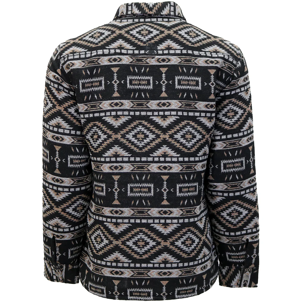 Youth "Durango Shacket" Black/Grey Aztec - Image 2