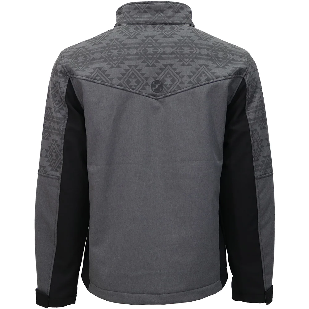 "Jackson" Softshell Jacket Black & Grey w/ Aztec - Image 2