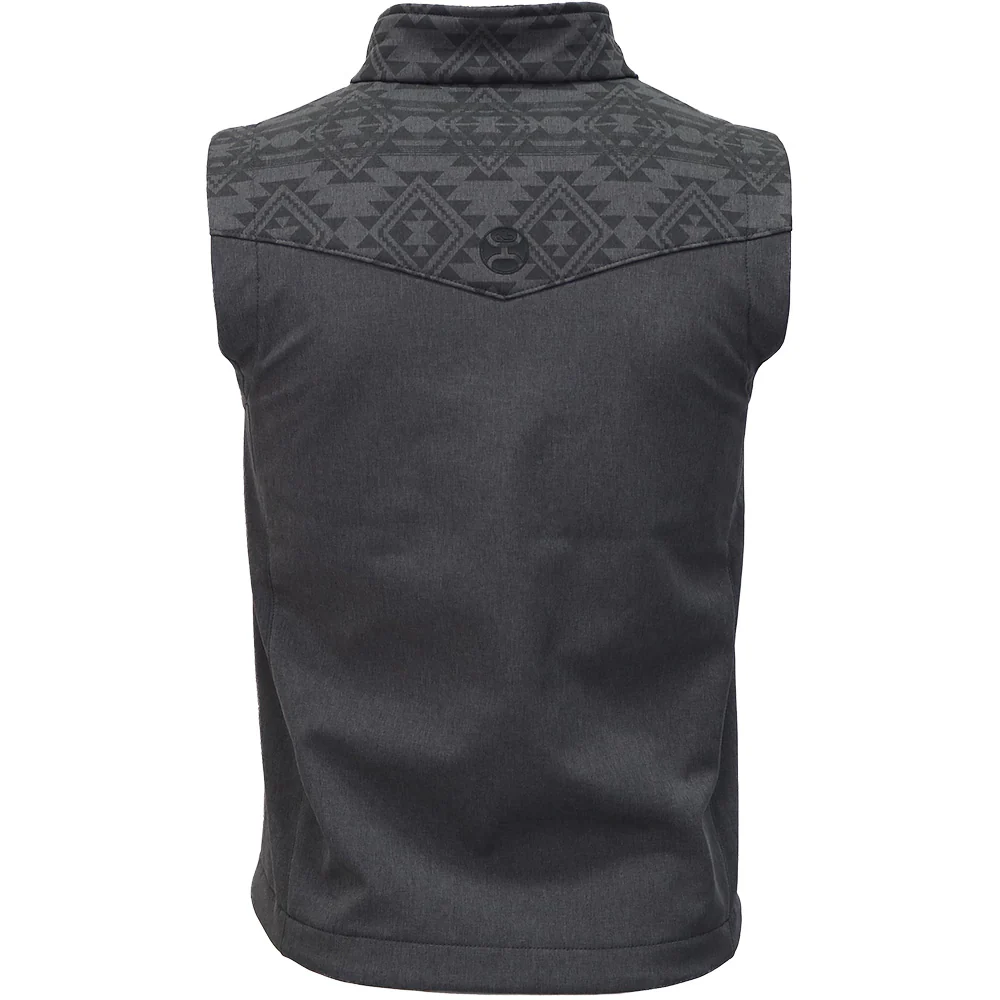 Youth "Jackson" Softshell Vest Grey w/Aztec Pattern - Image 2