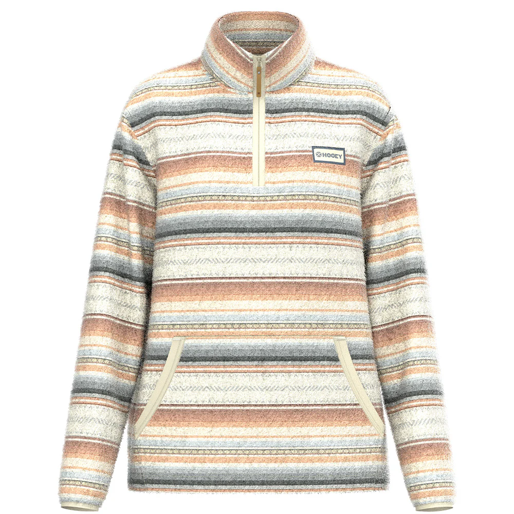 "Kodi" Fleece Pullover Cream w/Serape