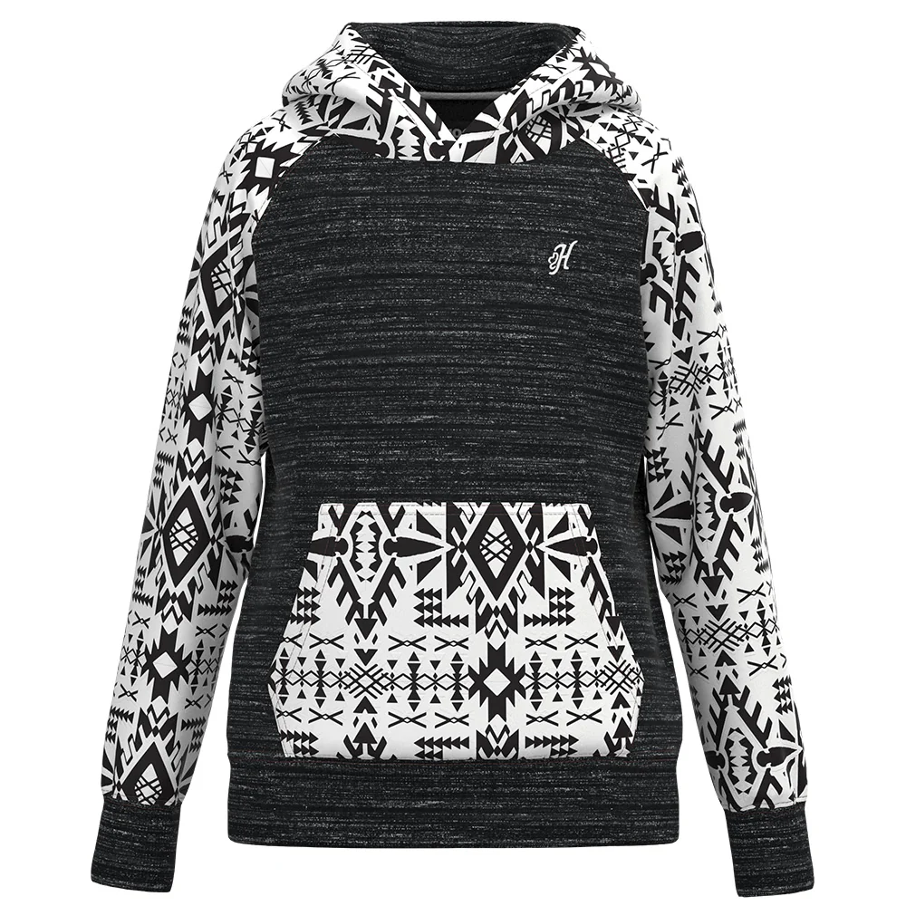 YOUTH "Legendary Hoody" Black Space Dye w/Aztec