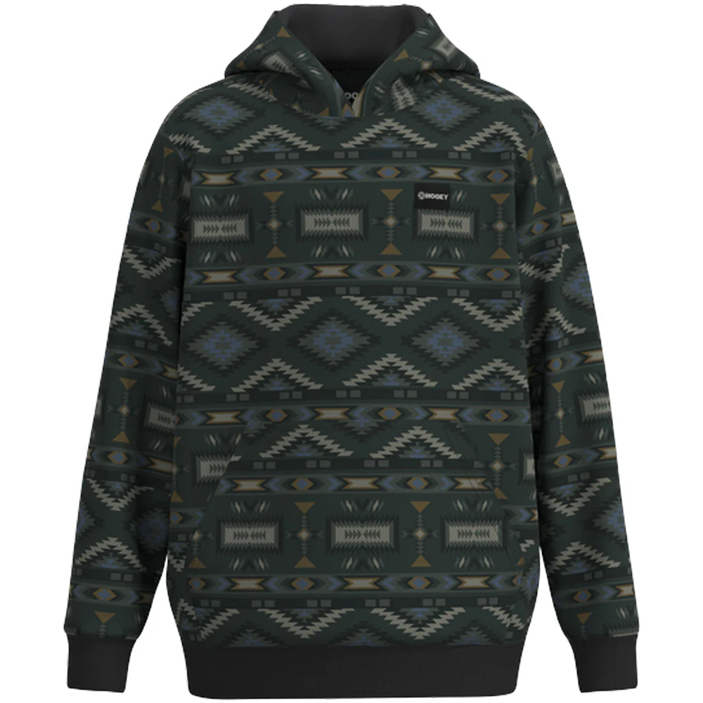 Youth "Legendary Hoody" Black w/ Multi-Color Aztec