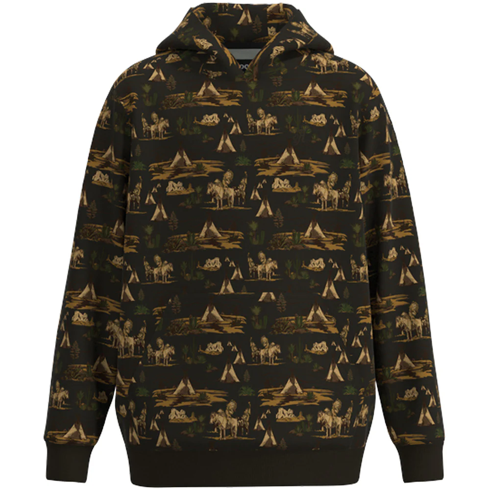 Youth "Legendary Hoody" Brown Comanche Patterned