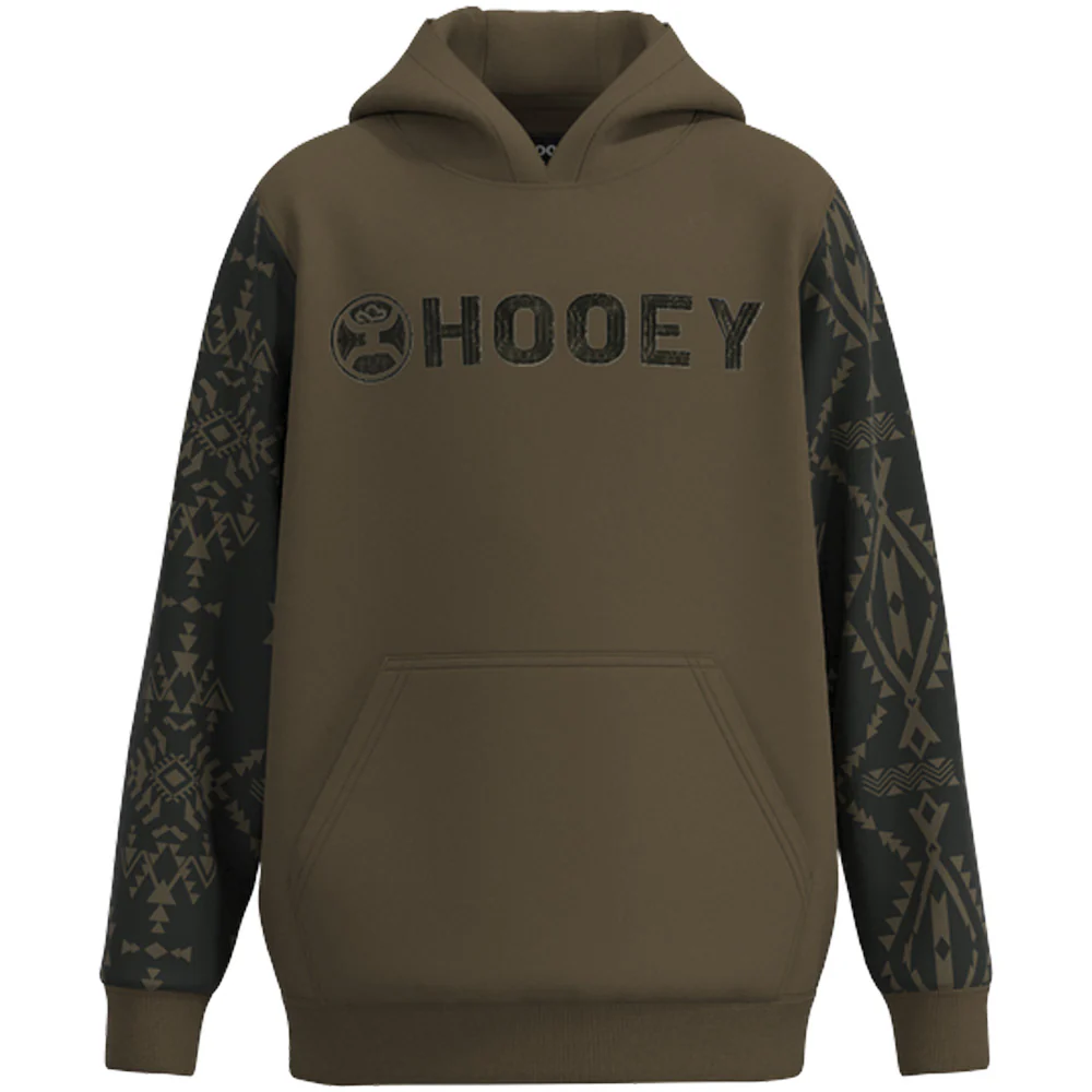 Youth "Legendary Hoody" Brown w/Aztec on Sleeves