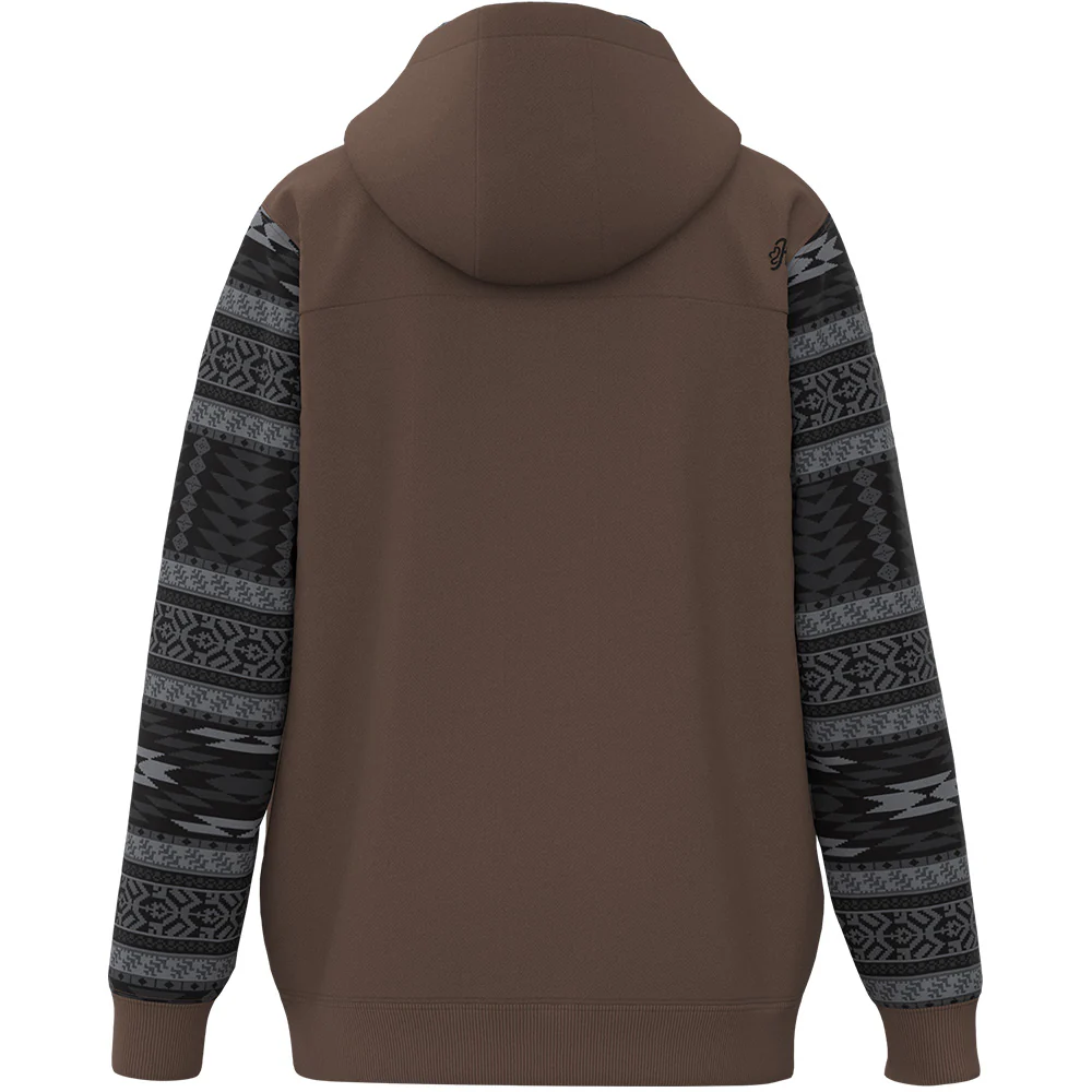 Youth "Legendary Hoody" Brown w/ Black & Grey Aztec - Image 2