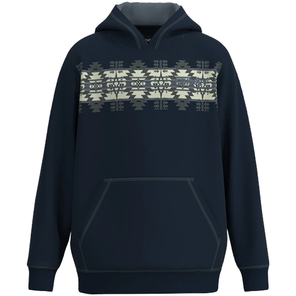 Youth "Legendary Hoody" Navy Blue w/White & Grey Aztec