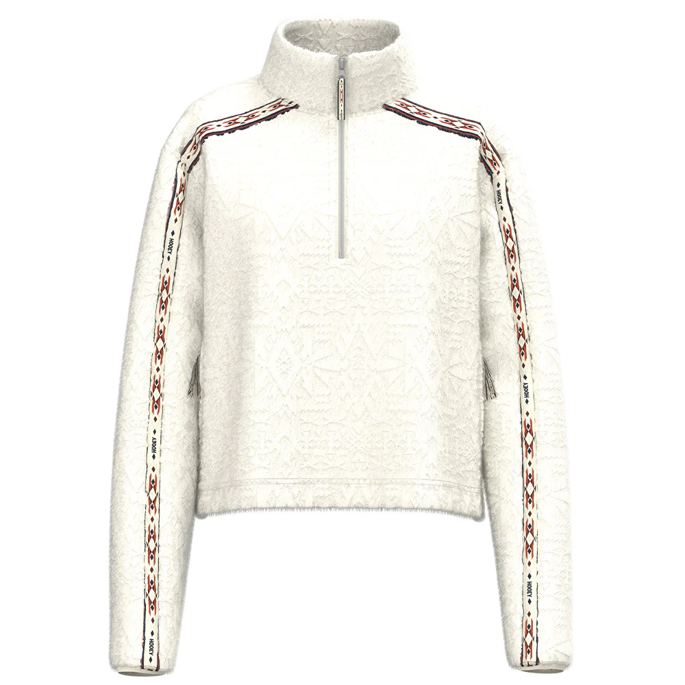 "Mia" Fleece Crop Pullover White