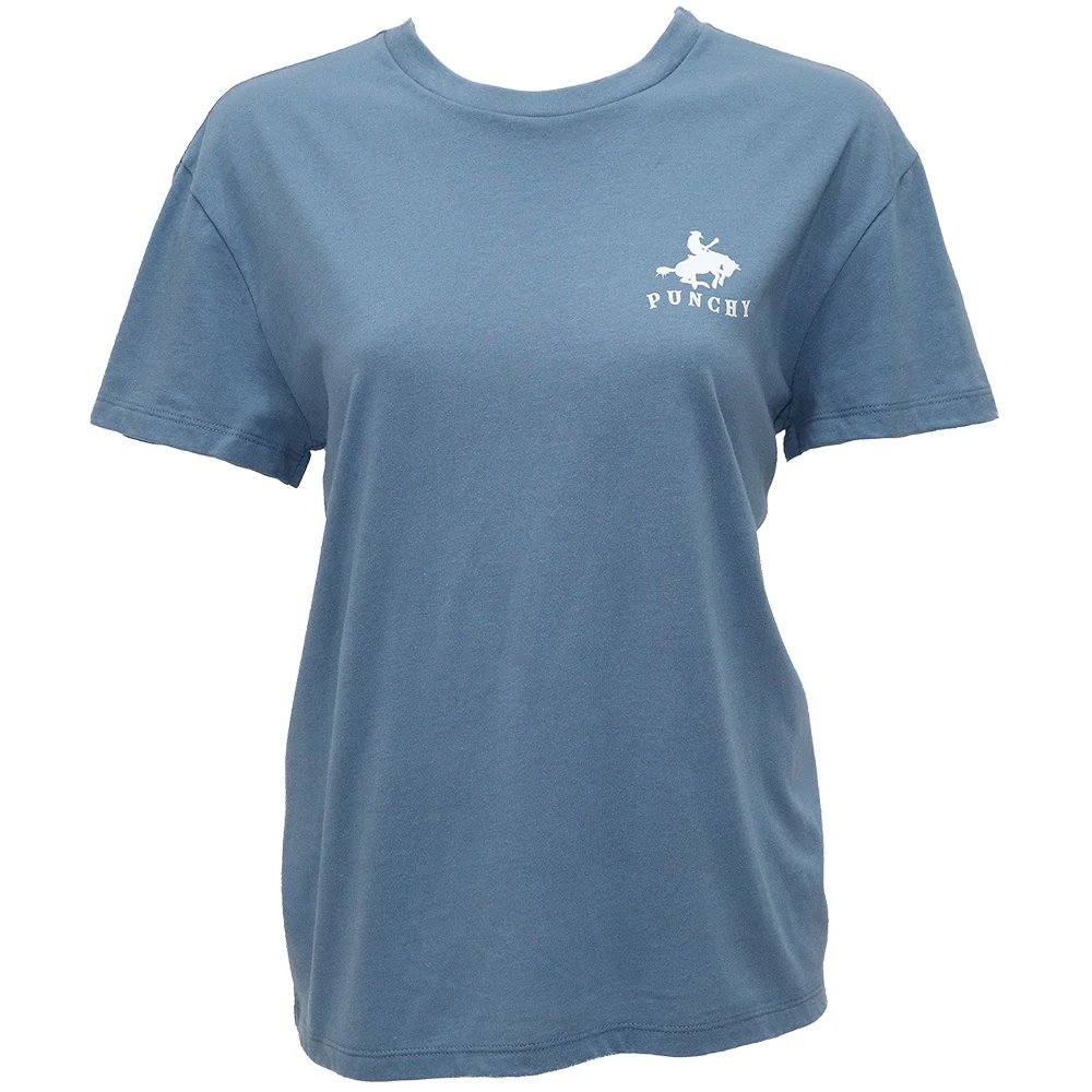 YOUTH "Mustang" Dark Denim Blue w/White Logo T-shirt - Image 2