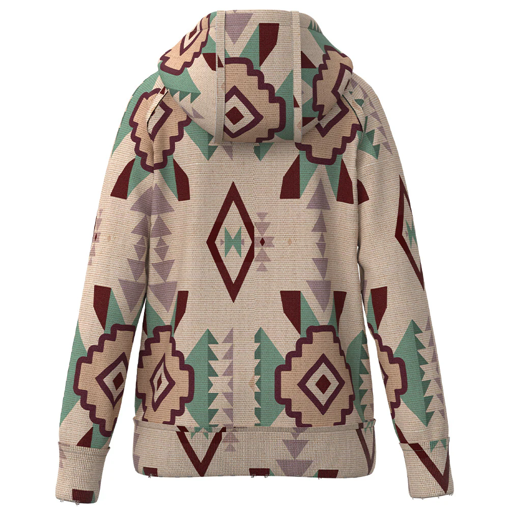YOUTH "Playa" Taupe Pink w/Aztec Pattern Hoody - Image 2