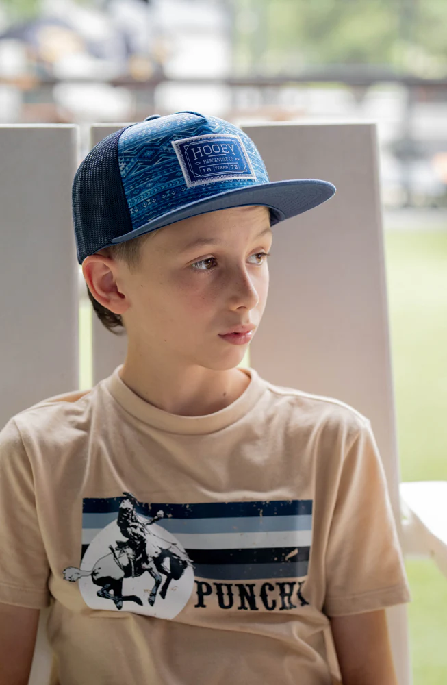 YOUTH "Punchy" Tan w/Blue/Black/Grey Logo T-shirt - Image 2