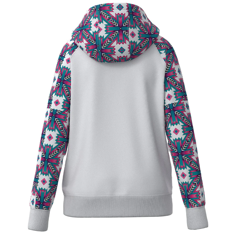 Youth "Rope Like A Girl" White/Aztec Hoody - Image 2