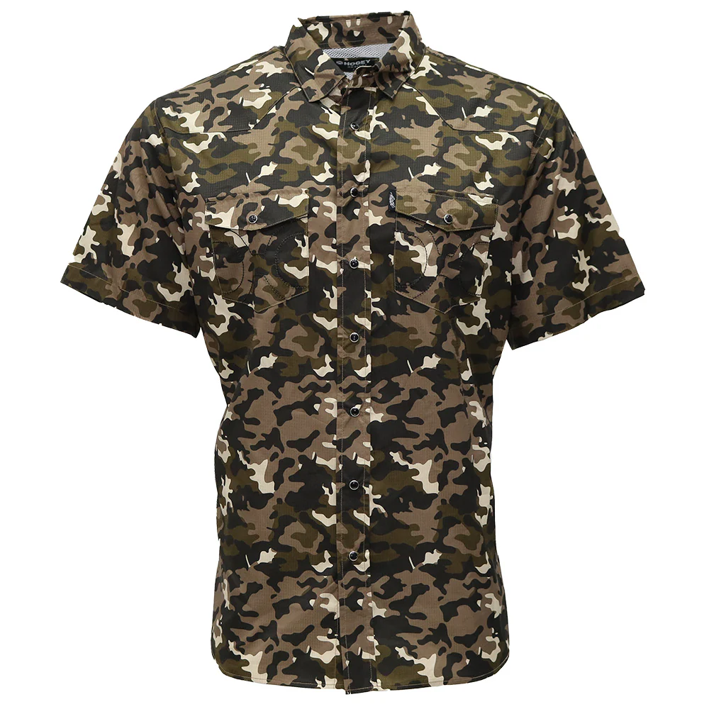 YOUTH "Sol" Camo Short Sleeve Pearl Snap Shirt