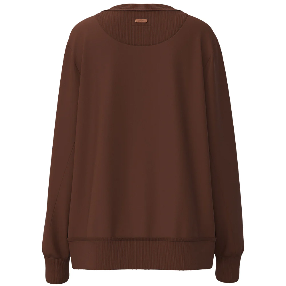 YOUTH "Stallion Crew" Ladies Brown w/ White Logo Pullover - Image 2