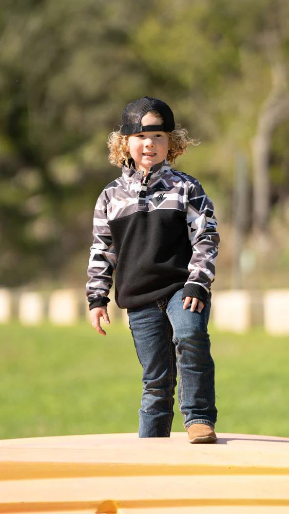 Youth "Stevie" Black/White w/Aztec Pullover - Image 3