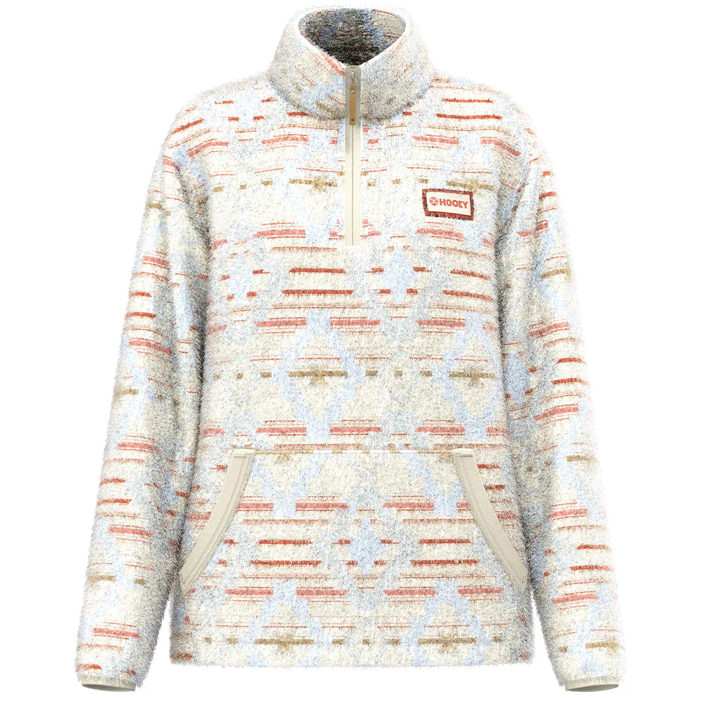 "Telluride" Fleece Pullover Cream w/Multi Color Aztec