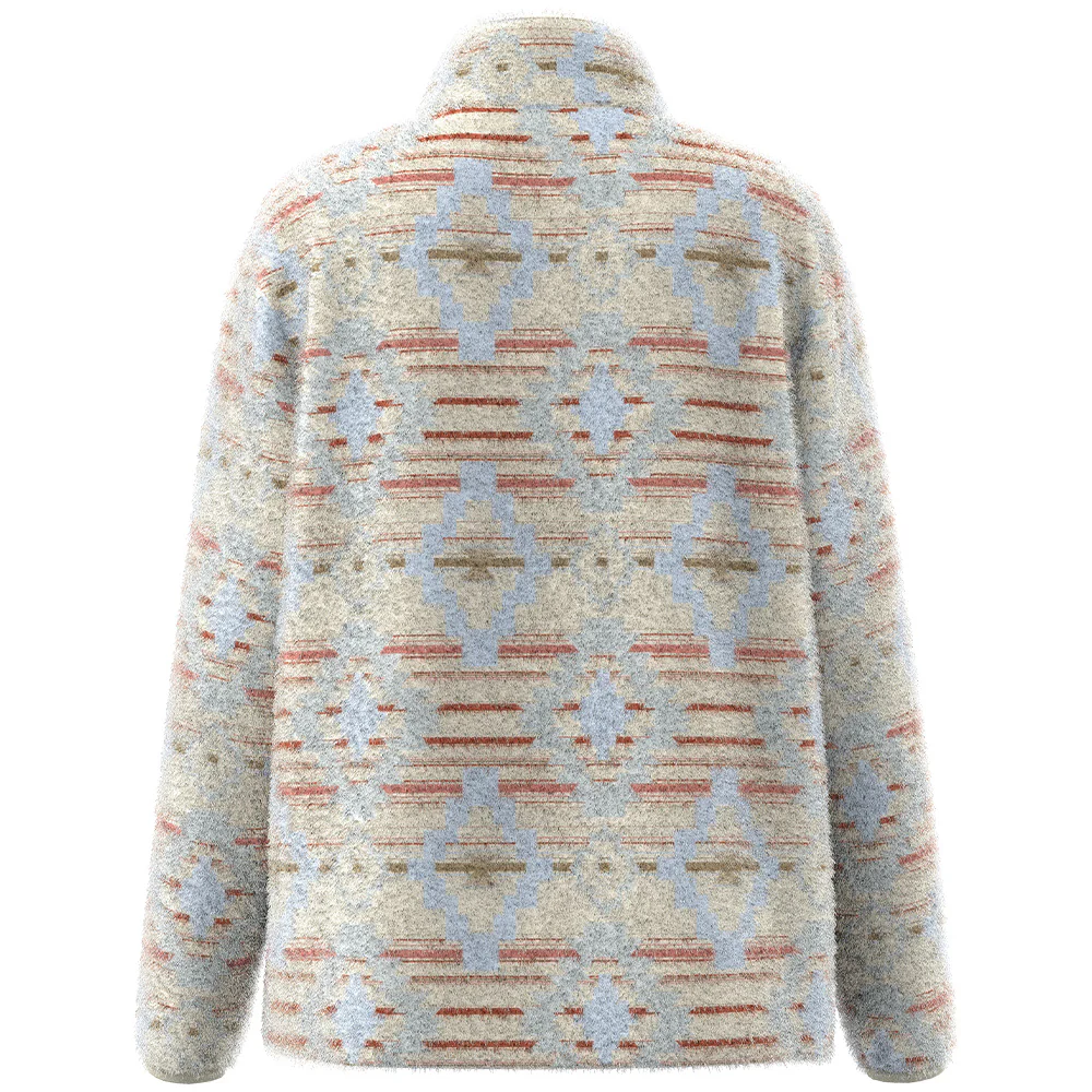 "Telluride" Fleece Pullover Cream w/Multi Color Aztec - Image 2