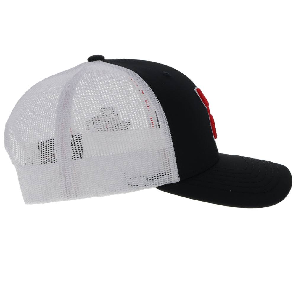 Texas Tech University Hat Black/White w/Red & White Hooey Logo - Image 4