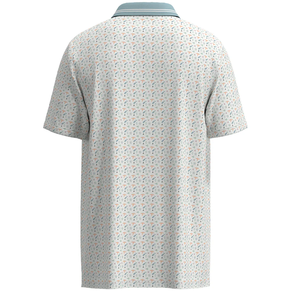 "The Weekender" Polo White/Blue - Image 2