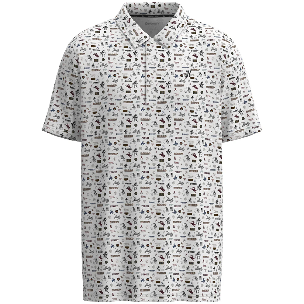 "The Weekender" Polo White w/Multi-Color Rodeo Logo