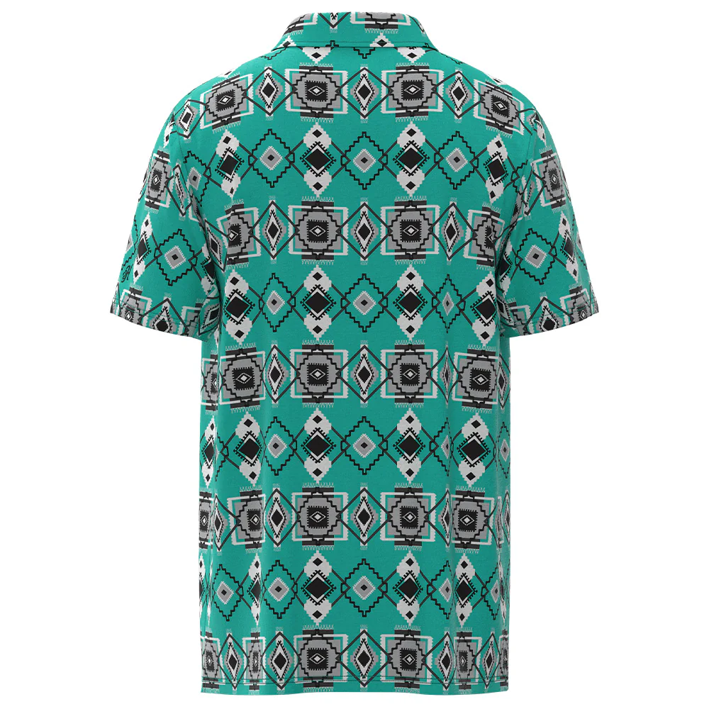 YOUTH "The Weekender" Turquoise/Aztec Polo - Image 2