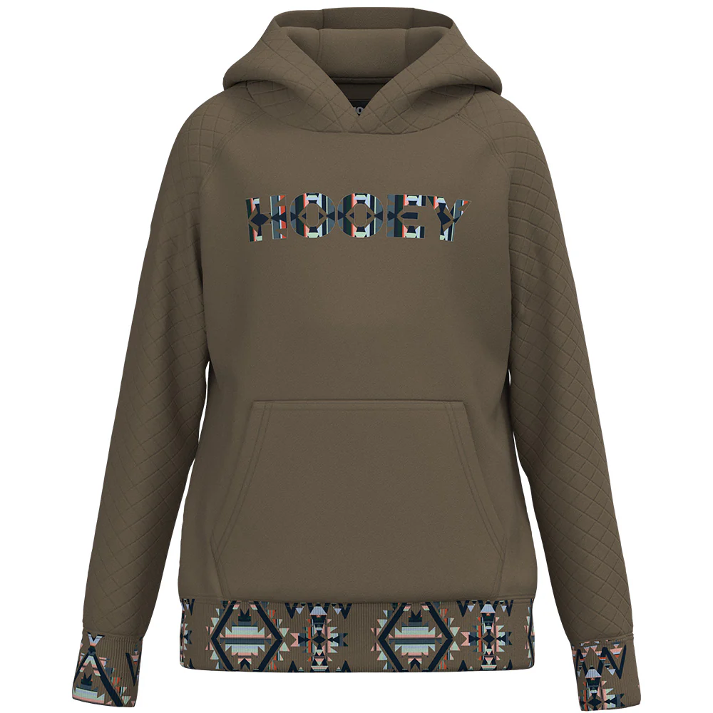 YOUTH "Trophy" Brown Quilted w/Aztec Hoody