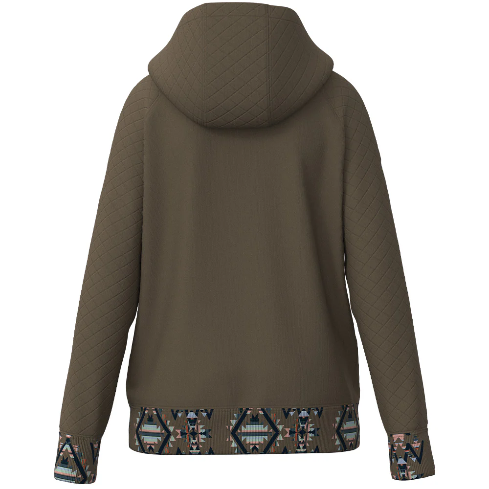 YOUTH "Trophy" Brown Quilted w/Aztec Hoody - Image 2