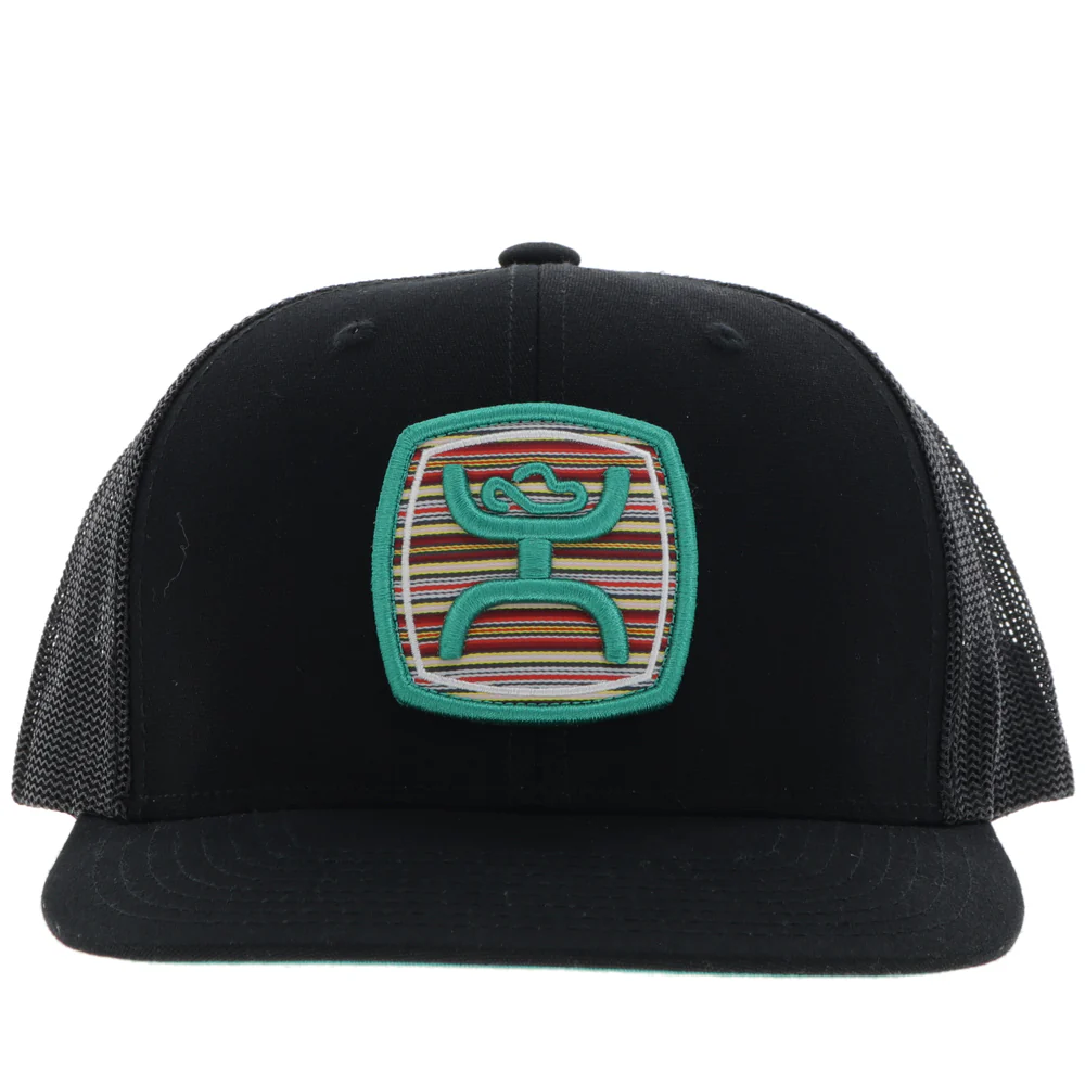 "Zenith" Hat Black w/Serape Pattern Patch - Image 4