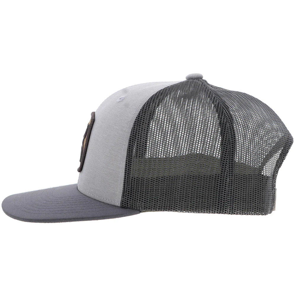 "Zenith" Hat Grey w/Brown Hooey Logo - Image 5