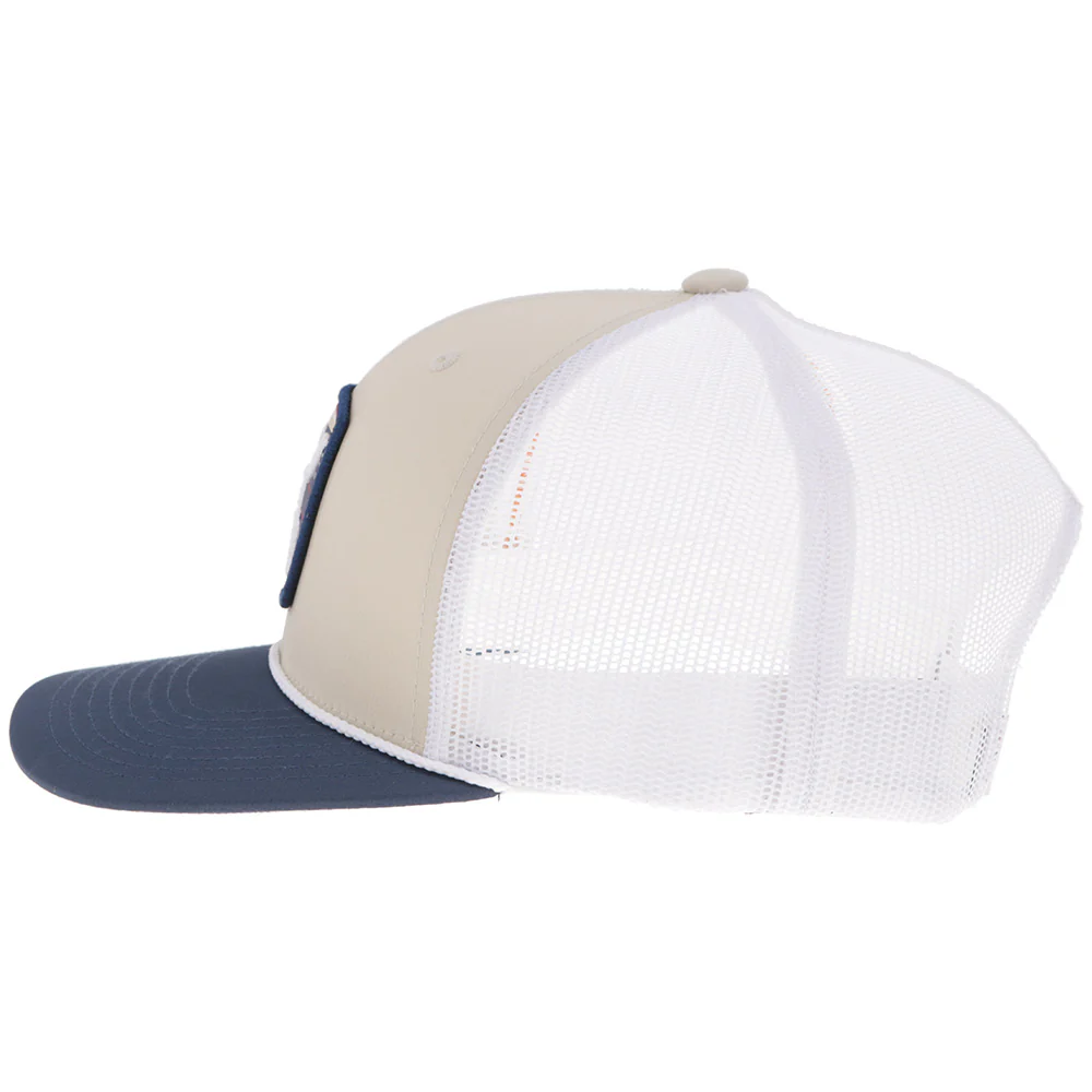 "Zenith" Hat Tan/White w/Multi-Color Patch - Image 3