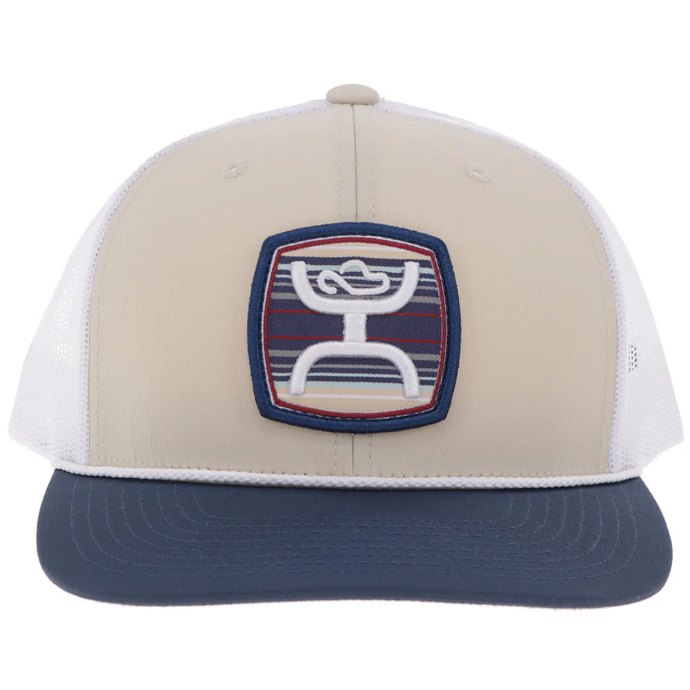 "Zenith" Hat Tan/White w/Multi-Color Patch - Image 4